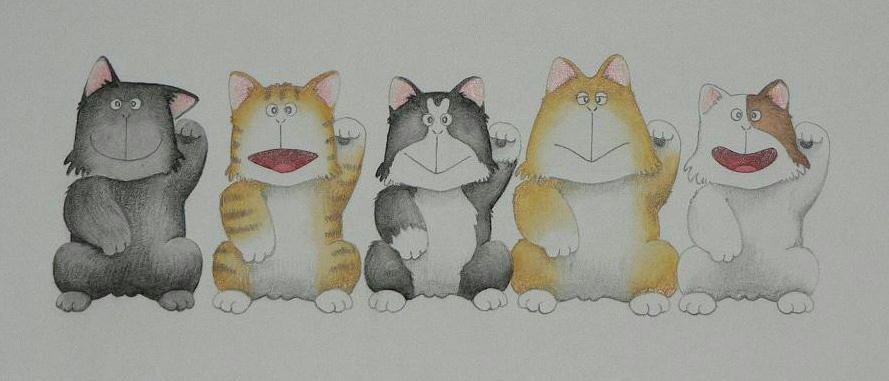 ５ニャン’Ｓ(まねきねこ)　大西さとる.JPG